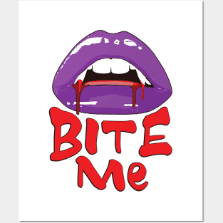 Bite Me Vampire Lips Posters and Art